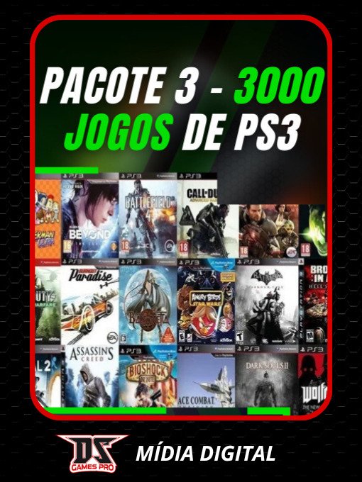 Pacote 3500 Jogos Para Ps3 - Midia Digital Online / Offline - Outros - DFG
