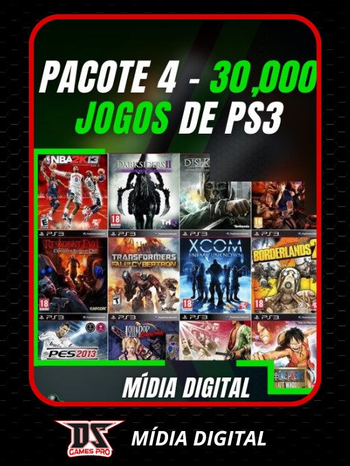 Pacote + De 14mil Jogos Ps3 Mídia Digital Envio Imediato