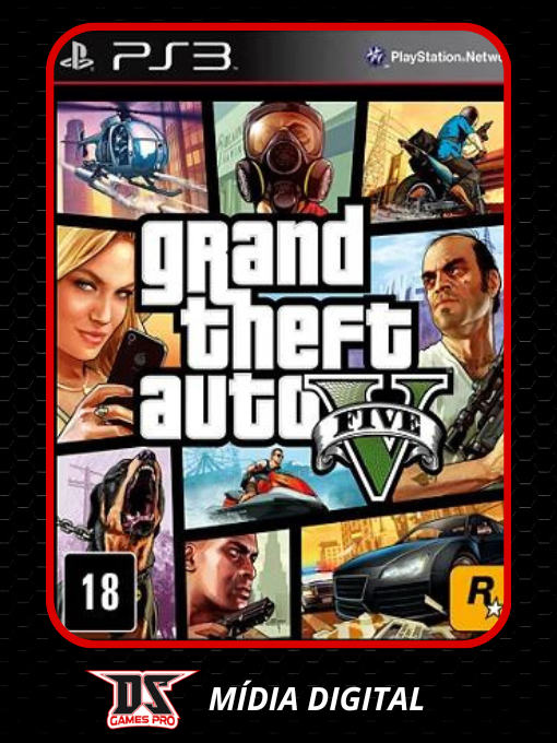 Gta 5 V Ps3 Grand Theft Auto PS3 PSN Mídia Digital - Volpe Games